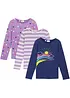 Långärmad T-shirt i ekologisk bomull (3-pack), bonprix