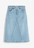 Stretchig jeanskjol, High Waist, bonprix