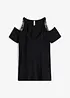 Cold shoulder-topp med spets, bonprix