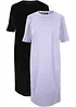 T-shirtklänning i oversizemodell med bomull (2-pack), bonprix