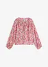 Blus i strukturviskos med blommigt print, bonprix