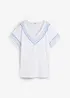 Bekvämt skuren T-shirt med broderi och ekologisk bomull, bonprix