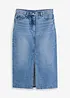 Jeanskjol med slits, bonprix