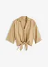 Blus i linneblandning, bonprix