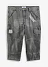 3/4-jeans med cargofickor, Loose Fit, bonprix