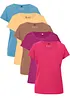 T-shirt med rund halsringning (5-pack), kortärmad, bonprix