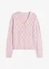 Stickad hålmönstrad cardigan, bonprix