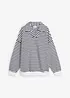 Sweatshirt med V-ringning och pikékrage, bonprix