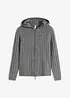 Ribbstickad cardigan med huva, bonprix
