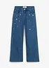 Jeans med broderi för barn, Wide Leg, bonprix