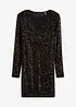 Paljettklänning med axelvaddar, bonprix