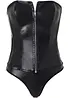 Korsett + stringtrosa i skinnimitation (2 delar), bonprix