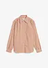 Rutig oversized blus med puffärmar, bonprix