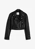 Cropped MC-jacka med skinnlook, bonprix