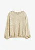 Blustunika i mönstrad satin, bonprix