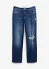 Straight Jeans Mid Waist, med bekväm midja, cropped, bonprix