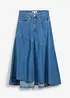 Mellanlång jeanskjol, High Waist, bonprix