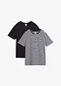 T-shirt med kort knäppning av ren ekologisk bomull 2-pack), bonprix