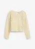 Spetsblus med jerseylinne (2-delat set), bonprix