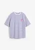 Randig T-shirt med broderi, bonprix