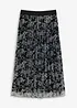 Plisserad kjol i jersey och mesh, bonprix