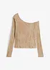 Off-shoulder-topp med ausbrennermönster, bonprix