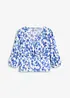 Smockad topp, bonprix