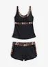 Lång tankini (2 delar) med badshorts, bonprix