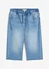 Långa dra på-jeansbermudas för barn, Slim Fit, bonprix