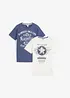 T-shirt för barn (2-pack) i ekologisk bomull, bonprix
