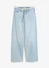 Wide Leg Jeans Mid Waist, med fransad midja, bonprix