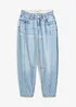 Barrel Jeans Mid Waist med bekväm midja, cropped, bonprix