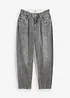 Barrel Jeans Mid Waist med bekväm midja, cropped, bonprix