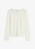 Långärmad lätt transparent topp, bonprix