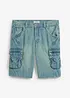 Jeansbermudas i cargomodell, normal passform, bonprix