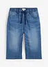 Långa dra på-jeansbermudas för barn, Slim Fit, bonprix