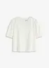 Kortärmad blus med spets, bonprix