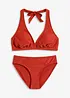 Halterneckbikini (2 delar) i material med struktur, bonprix