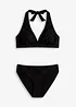 Halterneckbikini (2 delar) i material med struktur, bonprix