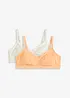 BH utan bygel med bomull (2-pack), bonprix