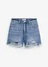 Jeansshorts med stretch och  hög midja, bonprix