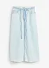 Mellanlång jeanskjol Mid Waist, Super Soft, bonprix