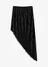 Plisserad kjol av glansig satin, bonprix
