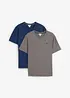 T-shirt med V-ringning (2-pack) av ekologisk bomull, bonprix