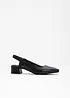 Slingbackpumps i skinn, bonprix