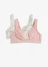 BH utan bygel, med bomull (2-pack), bonprix