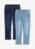 Jeggings med medelhög midja (2-pack), bonprix