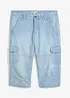 Regular Fit Stretch 3/4-Jeans med cargofickor, Straight, bonprix