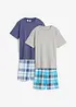 Pyjamas med shorts, mjuk ekologisk bomull (set i 4 delar), bonprix