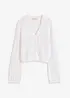 Kort cardigan med virkad look, bonprix